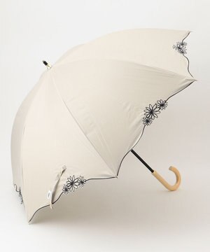 【UVカット・遮光】ドームパラソル リムフラワー 長傘