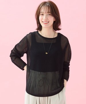 メッシュニットプルオーバー