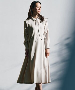  【VERYコラボ】トリアセダブルジョーゼット つけ襟 ボウタイワンピース