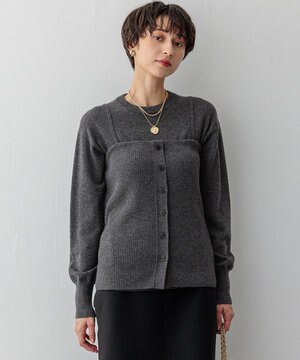  【洗える】レイヤードビスチェ ニット