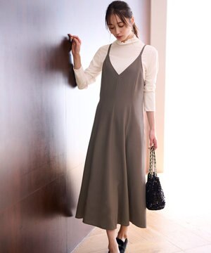  【洗える】フレアキャミソール ワンピース