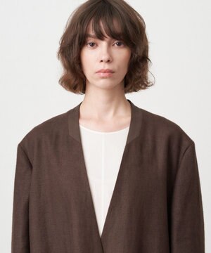  HEMP SUEDE | タキシードカラーロングコート