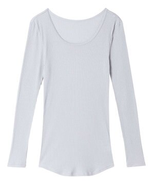 綿100% リブ編みコットン 長袖シャツ