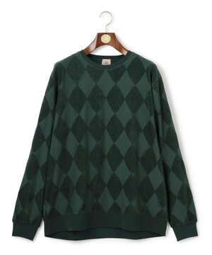  【KING SIZE】アーガイルワントーンリンクス ロングスリーブ Tシャツ