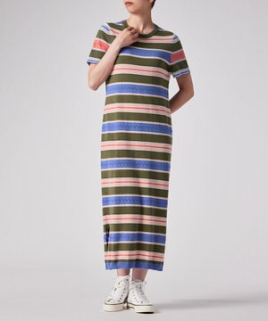  マルチボーダー ニットワンピース