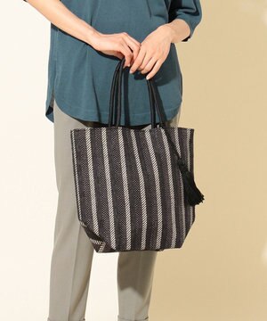 ストライプ織トート バッグ