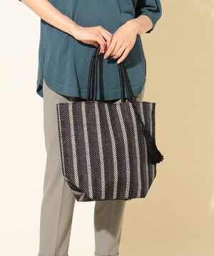 ストライプ織トート バッグ