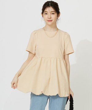  【洗える】コンビネーションペプラム チュニック