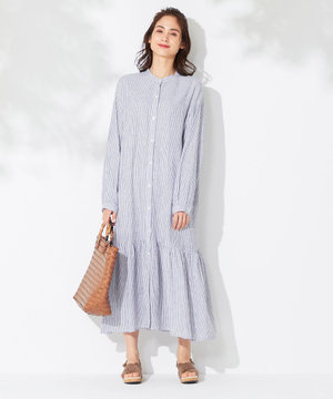 【洗える】ライトリネンクロス ワンピース