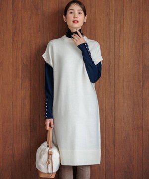  【WEB限定】チュニック丈ニットワンピース