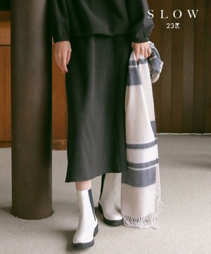  【SLOW/セットアップ対応】マイクロエコフリース フレア スカート
