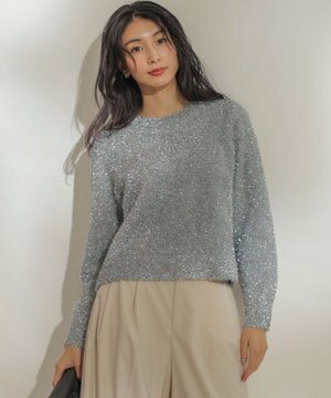 ラメシャギーニット