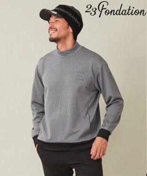  【23Fondation/MEN】ストレッチ裏フリース モックネック