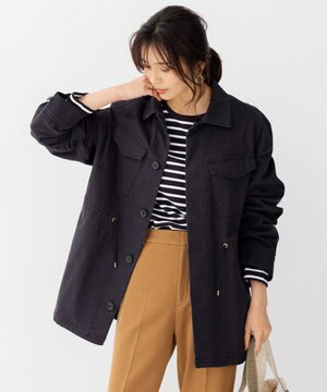  コットンストレッチ ミリタリー ジャケット