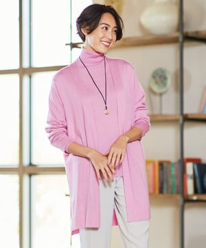  【洗える/Sサイズ有】カシミヤシルクブレンド ニットカーディガン