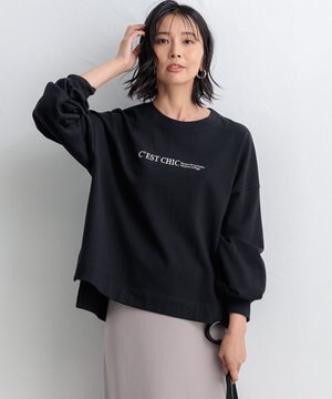  【洗える】ライトコットンテリー ロゴ カットソー