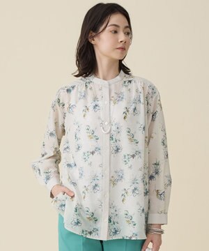  エアリーローン花柄プリント ブラウス
