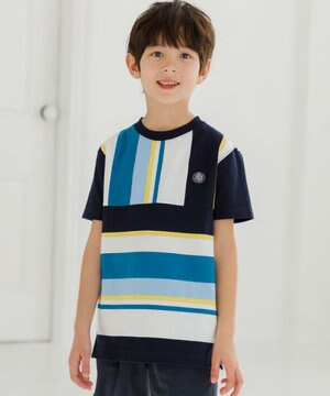  【140-170cm】50/2 マルチボーダー Tシャツ