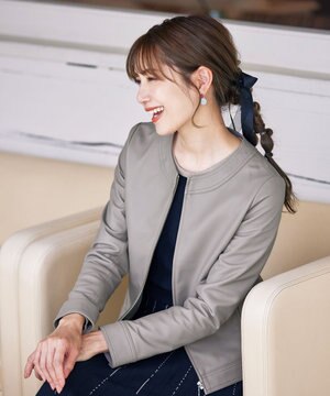 【本革】ノーカラーシープレザージャケット