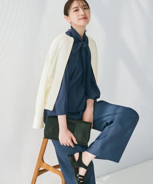  【セットアップ対応・洗える】ドレープツイルワイド パンツ