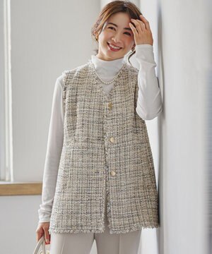  【先行予約】GIOLICAツイード フォルム ジレ