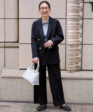 イージーケアライトストレッチワイドパンツ