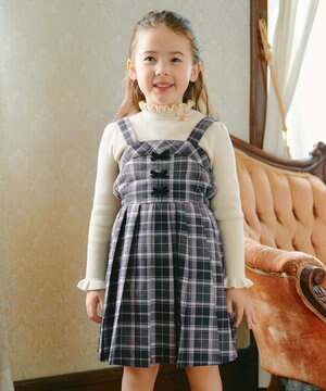  チェックプリーツジャンパースカート
