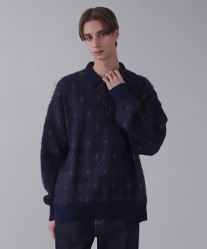  【ユニセックス着用ITEM】アーガイルニットポロ