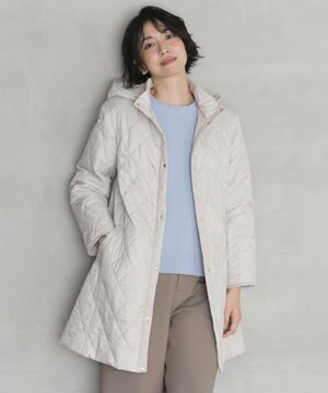  【WEB限定カラーあり・2way】コンパクトタフタキルティング  フーデッド コート