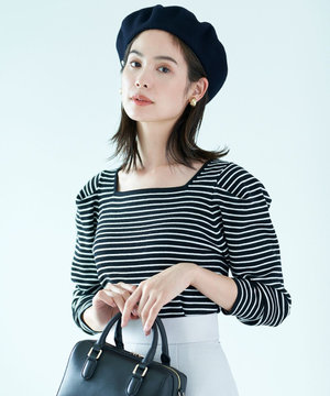 【洗える】スムースタッチ タックスリーブ ニット