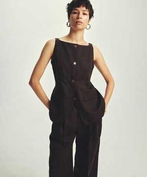 テンセルライトリネン ジレブラウス