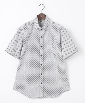  【イージーケア】小紋プリント 半袖シャツ
