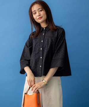  エンブロイダリーレース襟付 ブラウス