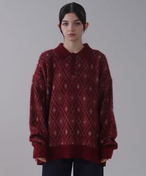  【ユニセックス着用ITEM】アーガイルニットポロ