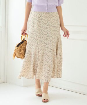  フラワーモチーフプリント スカート