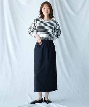  【ウエストゴム】クラシカルツイードタイトスカート