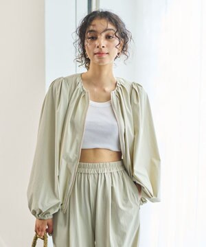 【UVカット/撥水/接触冷感】ギャザーブラウス ラッシュガード