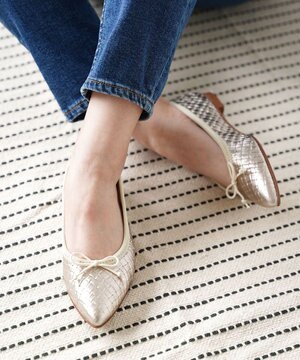  【本革・高反発】Pointed ポインテッドトゥ メッシュバレエシューズ