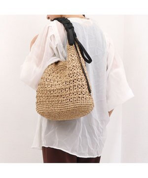 カシュカシュ cachecache / ドロストギャザーハンドル柄編2wayトート