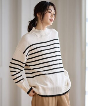  ラムウールボトルネックプルオーバー