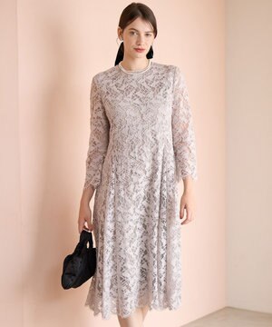  【APPLAUDIR】モールラインフラワーレース ドレス