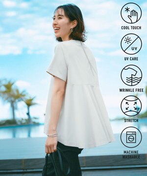  【UVケア/接触冷感】BEAUTY FORM-T バックフレアTシャツ