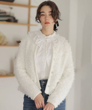  【先行予約】チュールヤーンファンシーニット ジャケット