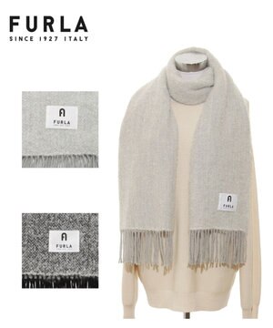  【日本製】FURLA アルパカ混ヘリンボーンマフラー／幅50cm