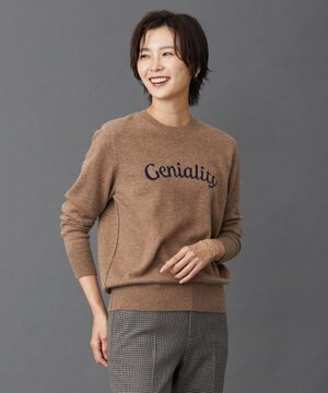  【洗える】CASHMERE BLEND ロゴ ニット