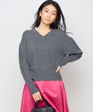  【8色展開・手洗い可】ウールカシミヤミックス Vネックニット