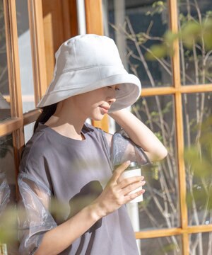  【一級遮光/UVカット】UVラフィネハット（つば広タイプ） 速乾/接触冷感/手洗いOK/サイズ調整可能/抗菌防臭加工