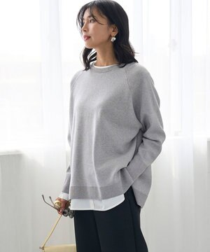  コットンカシミヤニット クルーネック