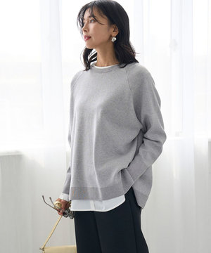 コットンカシミヤニット クルーネック