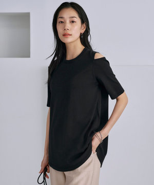 【接触冷感・UVカット・洗える】 VIS/NYハイゲージ デザインプルオーバー